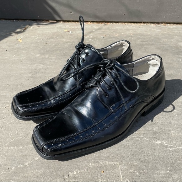 [6] Stacey Adams Men’s Black Oxford Dress Shoes EUC - Picture 2 of 6